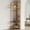 gold, variant on corner coat rack,corner hall tree with 6 hooks and storage shelf,gold clothing rack,Freestanding garment rack,metal corner clothes rack for Hallway, Entryway, Bedroom