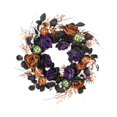 thumbnail image 3 of Guirnalda colgante de rosas artificiales para Halloween, decoración para fiestas, guirnalda gótica redonda de 20 pulgadas para pasillo, resistente y, 3 of 8