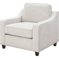 thumbnail image 3 of JERFIT Upholstered Armchair with Sloped Track Arms, Beige Chenille Fabric Accent Chair for Living Room, Bedroom, 3 of 10
