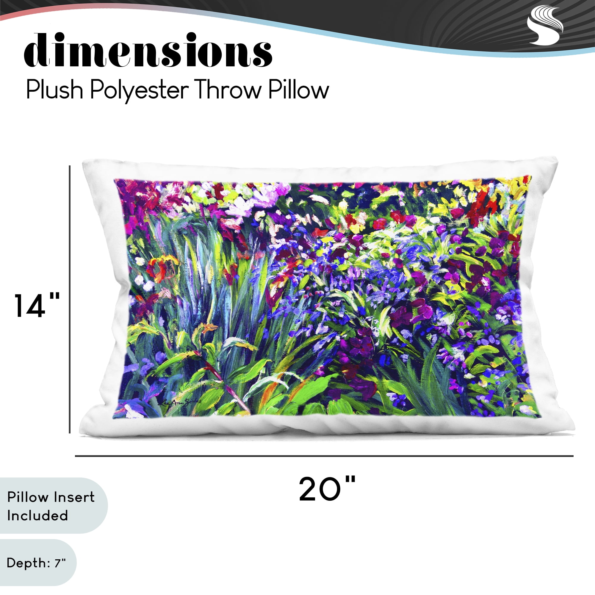 Stupell Industries Vibrant Confetti Garden Decorative Printed Throw Pillow, design by Lee Ann Zirbes, 14 x 7 x 20