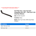 thumbnail image 2 of Fuel Filler Hose - Rear Fuel Tank - Compatible with 1987 - 1996 Ford F-350 (Dual Rear Wheels) 1988 1989 1990 1991 1992 1993 1994 1995, 2 of 2
