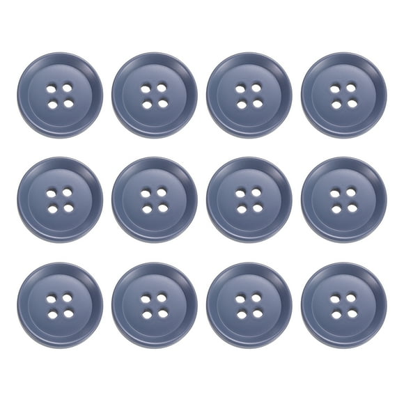 Uxcell 12pcs Sewing Button 20m 4 Holes Resin Round Craft Buttons, Blue