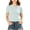 Sky Blue, variant on Maqroz Womens Sweaters Trendy Fall Fashion Short Sleeve Knit Tops Collared Button Up Cable Textured Jumper with Cute Bow Embroidery Detail for Casual Wear Size 2-15 Years