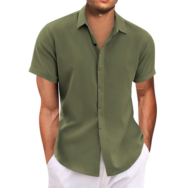 Hawaiian Shirt For Men, Men's Vintage Button Down Bowling Shirts Short Sleeve Summer Beach Shirt M