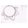 thumbnail image 3 of ChicBianca Flower Sterling Silver Body Piercing Jewelry, Septum Clicker, Hinged Septum Ring, Gold Hoop, Silver Hoop, 3 of 3