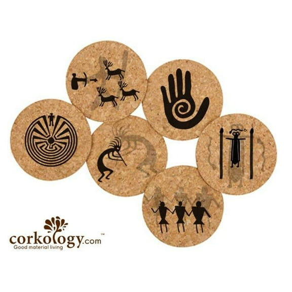Corkology  Petroglyphs Cork Coaster Sets