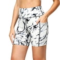 thumbnail image 2 of Yoga Shorts for Women High Waist Lifting Pocket Stretchy Slim Fit Stylish Print Gym Shorts for Sporty Wear OTHER L, 2 of 3