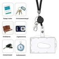 thumbnail image 5 of Lanyard with Card Holder, Crystal Lanyard Necklace with Transparent ID Card Holder, ID Card Holder Badge Kit for Key Ring and ID, 5 of 5