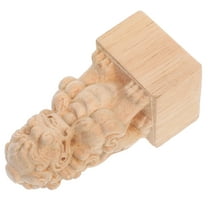 MLINS Wood Finials for Curtain Rod Bed Post Finials Fence Caps Decorative Fence Topper Wood Carved Finial Replacements Finials for Fence Guardian Lion Statues Khaki