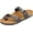 Brown/Thin, variant on Men's Women's Footbed Sandals Comfortable Open Toe Double Buckle Flats Slides