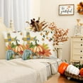 thumbnail image 4 of Fall Pillow Covers 20x20 Inch Set of 2 Blue Green Pumpkins Maple Leaves Autumn Crucifix Decorations Farmhouse Throw Pillows Cushion Case Home Decor Harvest Thanksgiving Throw Pillow Cover, 4 of 6