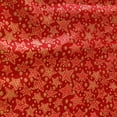 thumbnail image 3 of Heavy Brocade Shiny Christmas Tablecloth Stars Red, 3 of 3