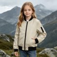 thumbnail image 2 of 8-9 Years Big Boys Bomber Jacket Zip Up Lightweight Flight Coat Casual Outerwear, 2 of 7