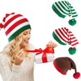thumbnail image 2 of Gorro de punto de Papá Noel para Navidad, elfo, rojo y verde, regalo de ganchillo, Feliz Año Nuevo, 2024, 2 of 4