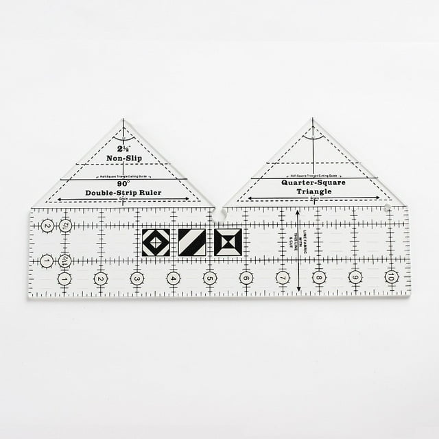 Agiferg Ruler Non-Slip 90° Degree Double Strip Clothing Design Ruler Acrylic 90° Ruler Hand Sewing Cutting Ruler
