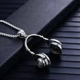 thumbnail image 5 of K-KED Mens Headphone Music Hip Hop DJ Rapper Necklace Pendant Delicate Jewelry Chain-Silver, 5 of 6
