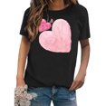 thumbnail image 4 of Meichang T-Shirts Graphiques pour Femmes T-Shirts de la Saint-Valentin Imprimé Cœur Manches Courtes Hauts Mignons Col Rond T-Shirts Décontractés de Vacances T-Shirts de la Saint-Valentin, 4 of 4