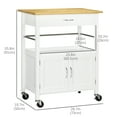 thumbnail image 3 of HOMCOM Kitchen Cart, Small Kitchen Island with Storage Drawer, Side Hooks, 3 of 9