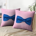 thumbnail image 4 of LALILO Throw Pillow Covers Bow Tie Pink Tie Bow Blue Tuxedo Party Hipster Cushion Cover 18" x 18", 2 Pack, 4 of 6