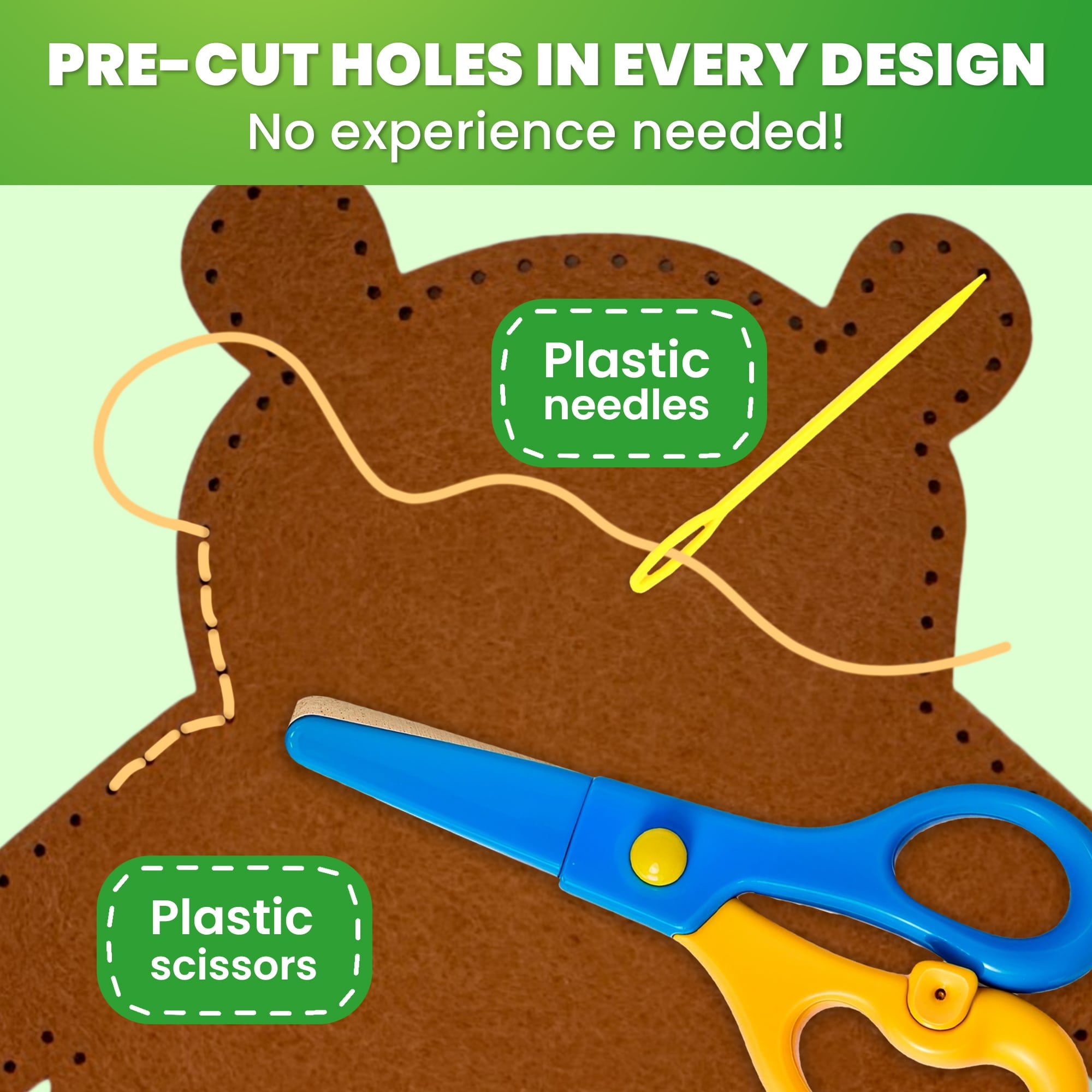 Quokka Sewing Kits for Kids 8-12 - Art Craft Kits for Girls 5-7 - 12 Childrens DIY Wild Animals