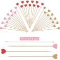 thumbnail image 2 of Pack de 100 Palillos de Bambú con Forma de Corazón en Colores Rosa Rojo y Dorado para Cócteles y Aperitivos, 2 of 5