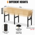 thumbnail image 5 of MUWOOD 84" Heavy Duty Work Bench, 5000 LBS Capacity Adjustable Workbench with Power Outlet & Pegboard, Rubber Wood Work Table for Garage, Workshop, Office, 5 of 8