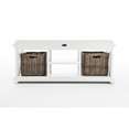 thumbnail image 2 of NovaSolo Halifax Entryway Bench with Cushion and Baskets Wood in Pure White, 2 of 14