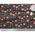 thumbnail image 3 of Soimoi Black polyester Crepe Fabric Dots & Aster Floral Print Sewing Fabric Yard 52 Inch Wide, 3 of 3
