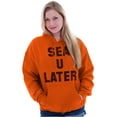 thumbnail image 3 of Funny Beach Lover Sea You Ocean Vibes Unisex Plus Fleece Graphic Hoodie Brisco Brands 2X, 3 of 5