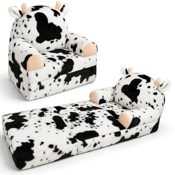 Silla infantil QIUODO 2 en 1 plegable con piel sintética de conejo (vaca)