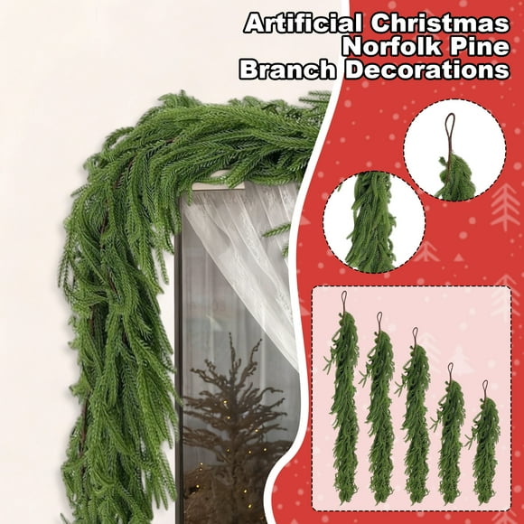 Norfolk Pine Christmas Garland Set - 5 Lengths from 3.3FT to 9FT,Soft-Touch Plastic Needles for Xmas Decor