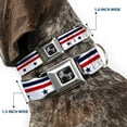 thumbnail image 2 of Buckle-Down Pet Collar, Dog Collar Metal Seatbelt Buckle, Americana Stars Stripes White Blue Red, 15 to 24 Inches 1.0 Inch Wide, 2 of 8