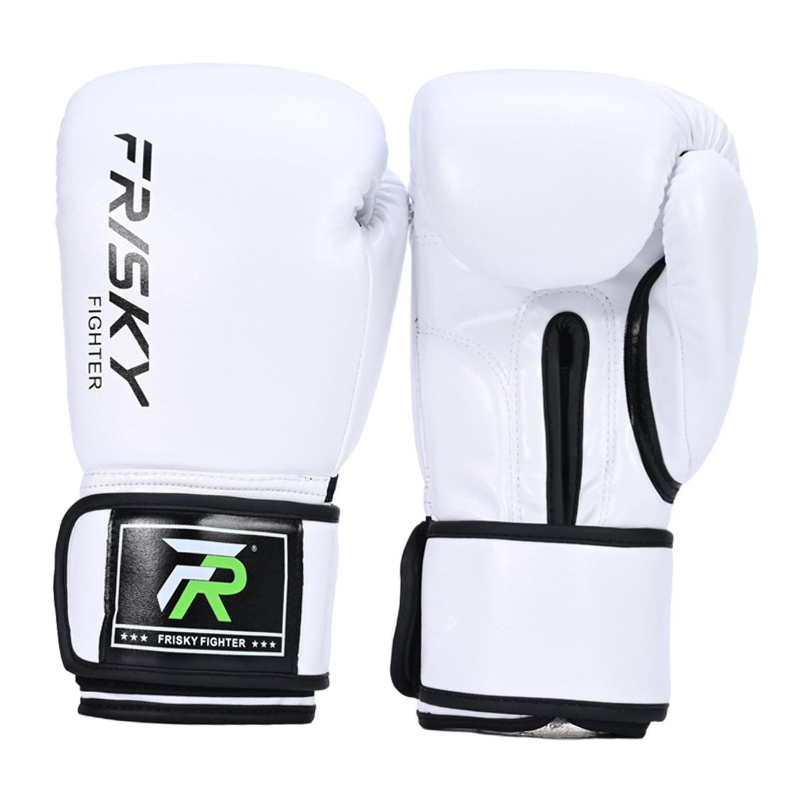 funtasica Boxing Gloves Boxing Equipment Kickboxing Gloves Punching Gloves Sparring Gloves for Sparring Karate Sanda, Workout Taekwondo white 10OZ