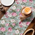 thumbnail image 3 of Vintage Spring Floral Table Runner 120 Inches, Botanical Summer Pink Green Bed Runner Dresser Scarves Tabletop for Indoor Outdoor Parties/Ceremony/Banquet, 13"x 120", 3 of 8