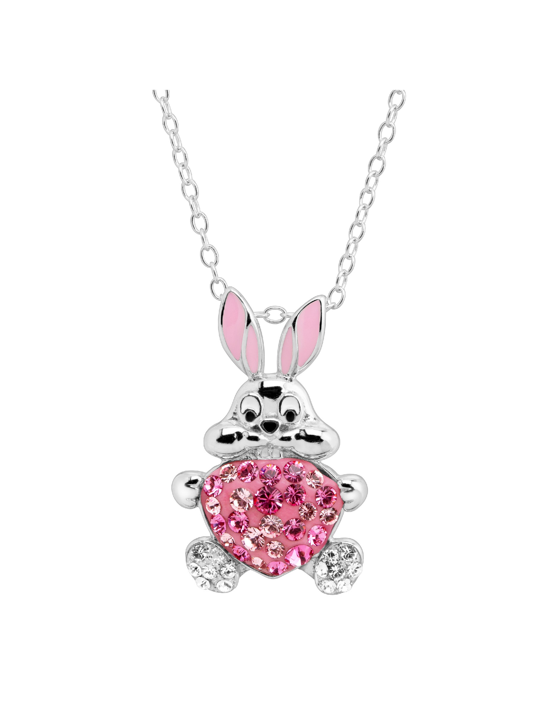 Crystaluxe Women S Crystaluxe Bunny Heart Pendant Necklace With Swarovski Crystals In Sterling Silver Walmart Com Walmart Com