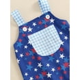 thumbnail image 5 of Bagilaanoe 4th of July Jumpsuit for Newborn Baby Girl Sleeveless Stars Print Romper Overalls 3M 6M 9M 12M 18M Infant Independence Day Clothes, 5 of 7