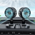 thumbnail image 5 of Samovi Dual Head Car Fan, 2 Speeds Portable Vehicle Cooling Fan 360° Rotatable for Front/Rear Seat Passengers, Strong Airflow Car Essentials for Home, Office, and Travel (Black), 5 of 8