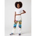 thumbnail image 4 of 9-10Y Girls Colored Flared Pants Digital Print Trousers Slim-Fit Wide Leg Flare for Spring Summer Autumn, 4 of 6