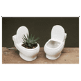 thumbnail image 2 of 2Pack White Ceramic Toilet Plant Pot/Bonsai Pot/Flower Pot/Succulent Planter Perfect Gifts for Women, Mom or Birthdays, 2 of 9