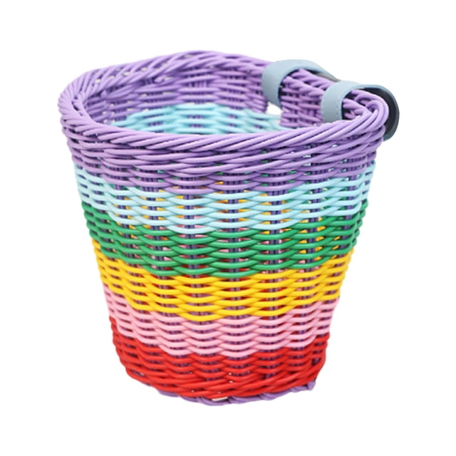 Kids Bike Baskets Front Handlebar Basket with Strap Buckle Bike Pannier Shopping