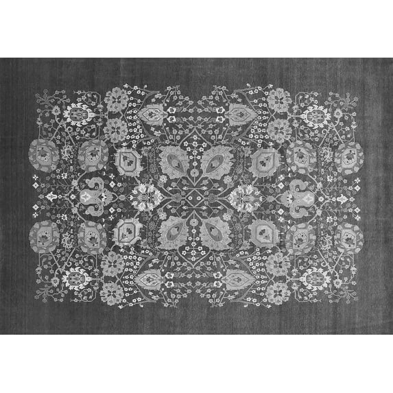 Ahgly Company Indoor Rectangle Oriental Gray Industrial Area Rugs, 6' x 9'