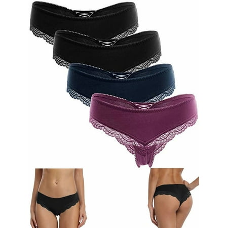 Charmo Womens Lace Thongs Panties Low Rise Comfort Lingerie Ladies Underwear Assorted Sexy Tanga