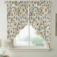 thumbnail image 2 of Farmhouse Daisy Swag Curtains for Kitchen/Bedroom/Living Room, Spring Vintage Country Flower Plant Scalloped Curtains 63 Inch Long, Window Swag Topper Curtains Valances 2 Panels Set 36"x63", 2 of 8