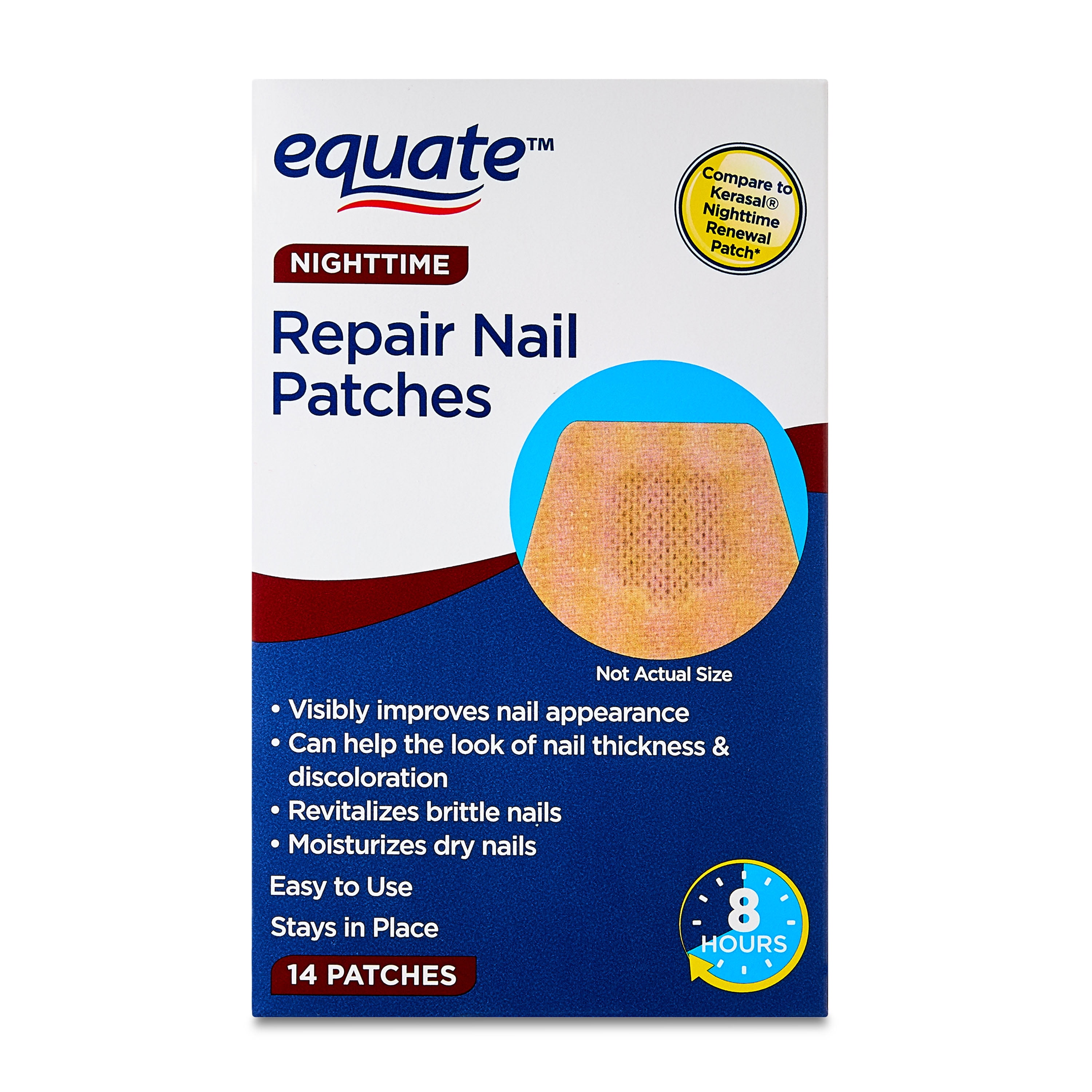 Equate Nighttime Repair Nail Patches, 14 Count, Compare to Kerasal® Nighttime Renewal Patch