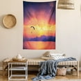 thumbnail image 2 of Sports Tapestry, Paragliding Silhouette over Sea at Sunset with Reflection of Sun Epic Ocean Scenery, Wall Hanging for Bedroom Living Room Dorm Decor, 60W X 80L Inches, Orange, by Ambesonne, 2 of 5