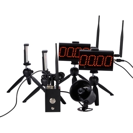 XINJINHO CS-003 Wireless Laser Timing System with Dual LED Displays and Remote Start Box Portable Start-to-Finish or Dual-Finish Timer for Running Cycling Racing and Sports Training