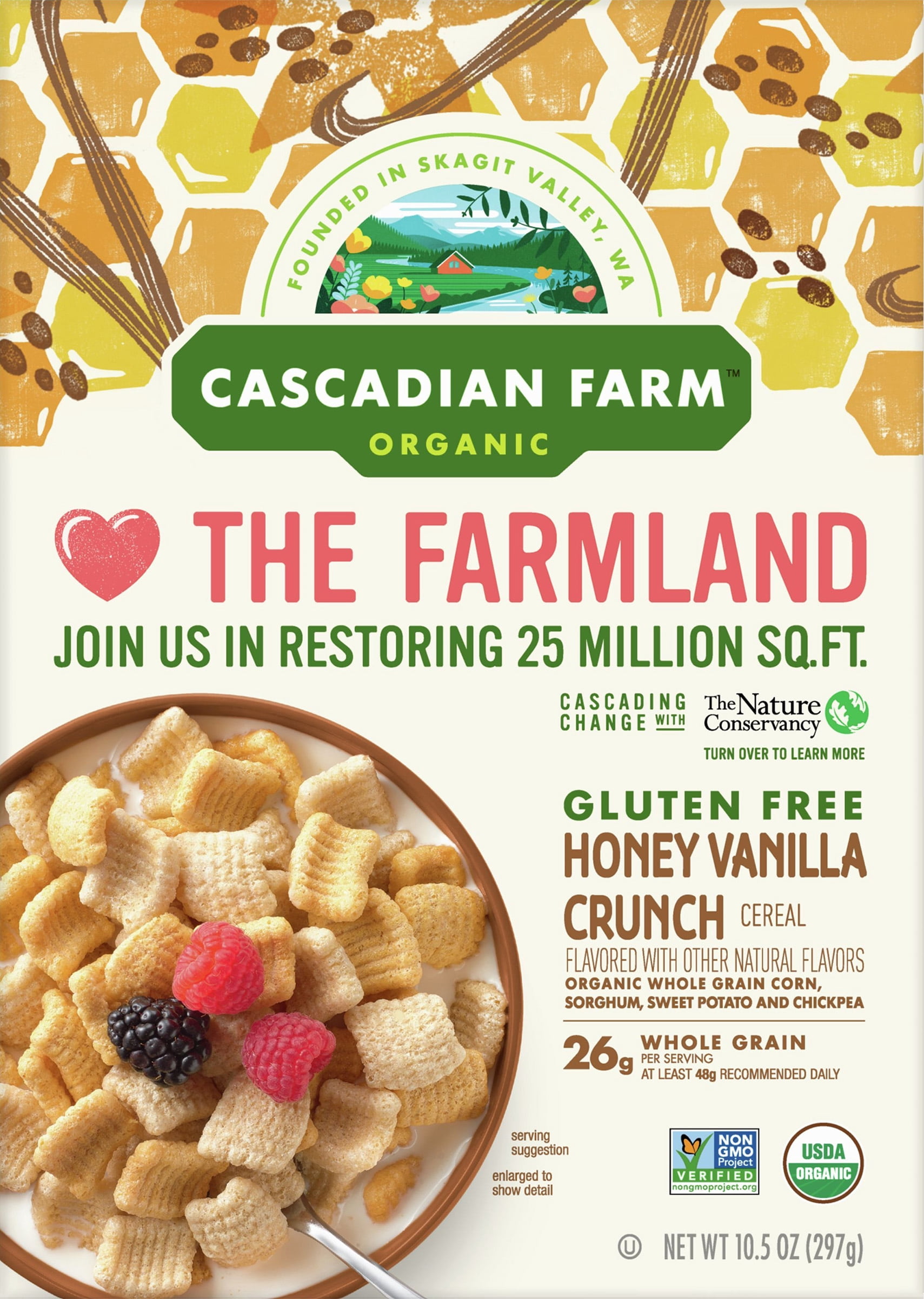 Cascadian Farm Cereal Honey Vanilla Crunch 10.5 oz (Pack Of 12)