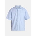 thumbnail image 5 of No Boundaries Boxy Cropped Fit Oxford Shirt with Short Sleeves, Men's XS-5XB, 5 of 5