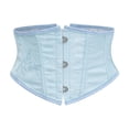 thumbnail image 3 of iHPH7 Renaissance Jacquard Corset Belt for Women Front Busk Underbust Bustier Bodice Sky Blue XXL, 3 of 4