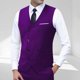 thumbnail image 1 of Camiseta sin mangas con cuello en V para hombre, moda de temperamento, sin mangas, solapa, color sólido, bolsillo, traje para hombre, camiseta de poliéster., 1 of 3